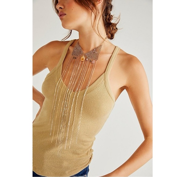 Free People Ariana Ost No Halo Body Chain NWT Necklace Fringe Bohemian Crystal - Picture 16 of 17